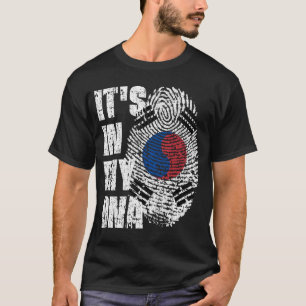 T-shirt C'EST DANS MON ADN Corée Drapeau Drapeau Cadeau Ga