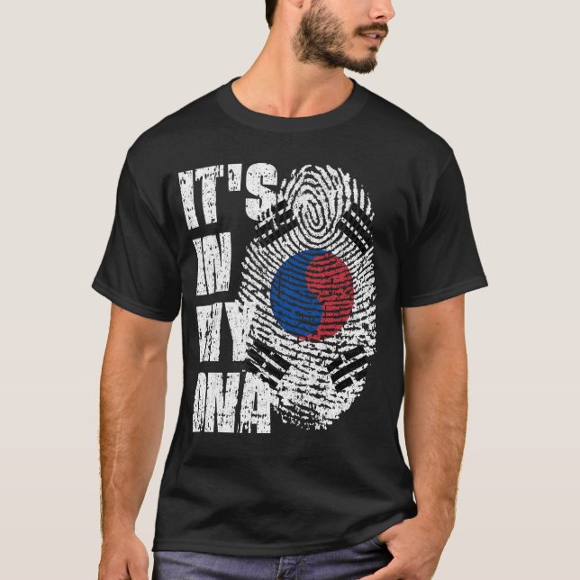 T-shirt C'EST DANS MON ADN Corée Drapeau Drapeau Cadeau Ga (Devant)