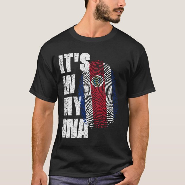 T-shirt C'EST DANS MON ADN Costa Rica Drapeau (Devant)