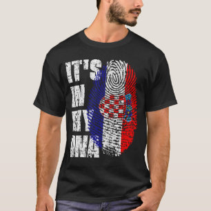 T-shirt C'EST DANS MON ADN croatie Drapeau Drapeau Don de