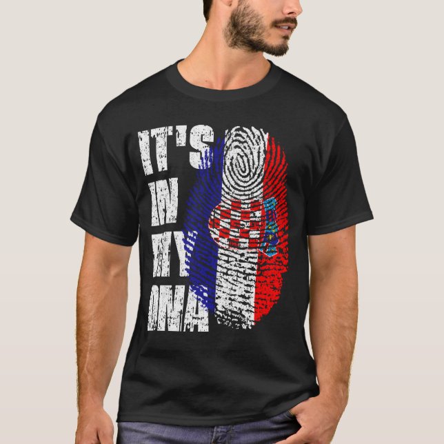 T-shirt C'EST DANS MON ADN croatie Drapeau Drapeau Don de  (Devant)
