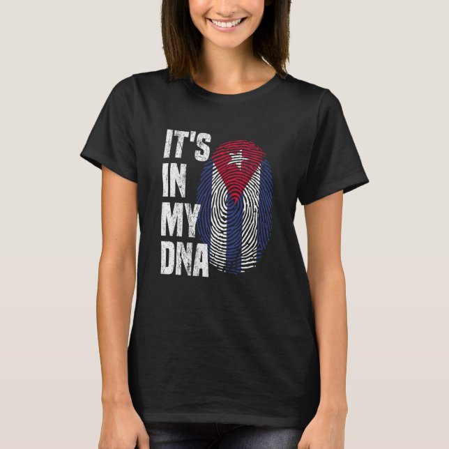 T-shirt C'EST DANS MON ADN Cuba Drapeau Cubain Pride Herit (Devant)
