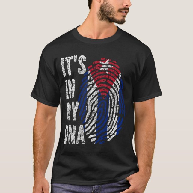 T-shirt C'EST DANS MON ADN Cuba Drapeau Cubain Pride Homme (Devant)