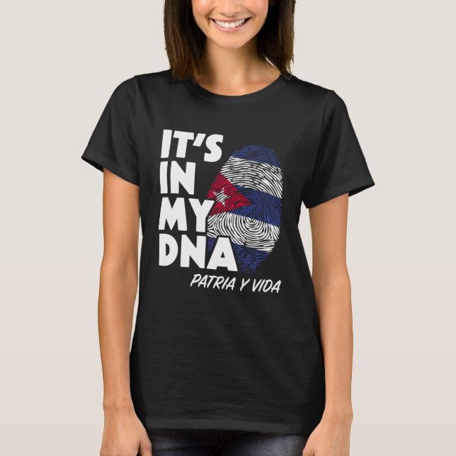 T-shirt C'EST DANS MON ADN Cuba Drapeau Patria d'empreinte (Devant)