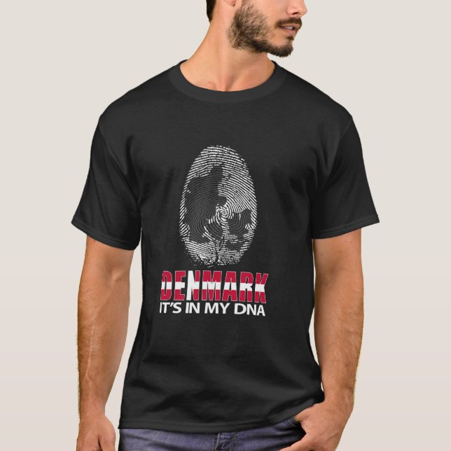 T-shirt C'est dans mon ADN Danemark Carte Empreinte Drapea (Devant)