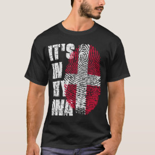 T-shirt C'EST DANS MON ADN Danemark Drapeau Drapeau Drapea