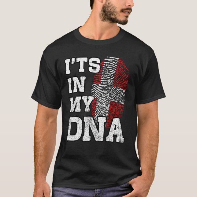 T-shirt C'est dans mon ADN Danemark empreintes digitales F (Devant)