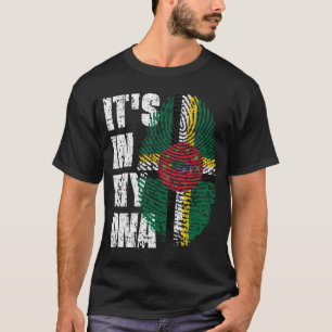 T-shirt C'EST DANS MON ADN Dominica Drapeau Drapeau Don de