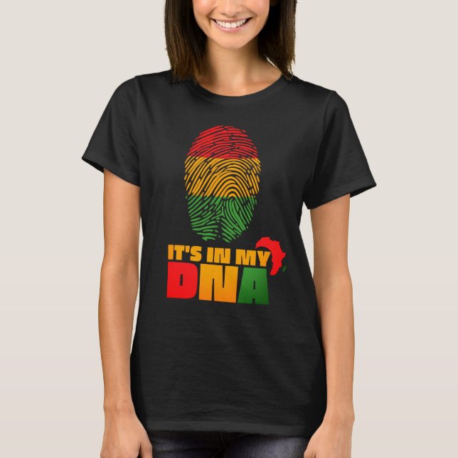 T-shirt C'est dans mon ADN drapeau africain Mois de l'hist (Devant)