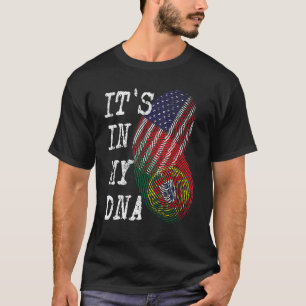 T-shirt C'EST DANS MON ADN Drapeau américain portugais É