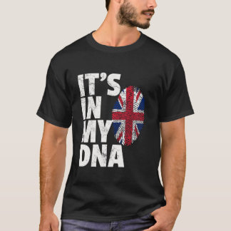 T-shirt C'EST DANS MON ADN Drapeau Britannique Angleterre 