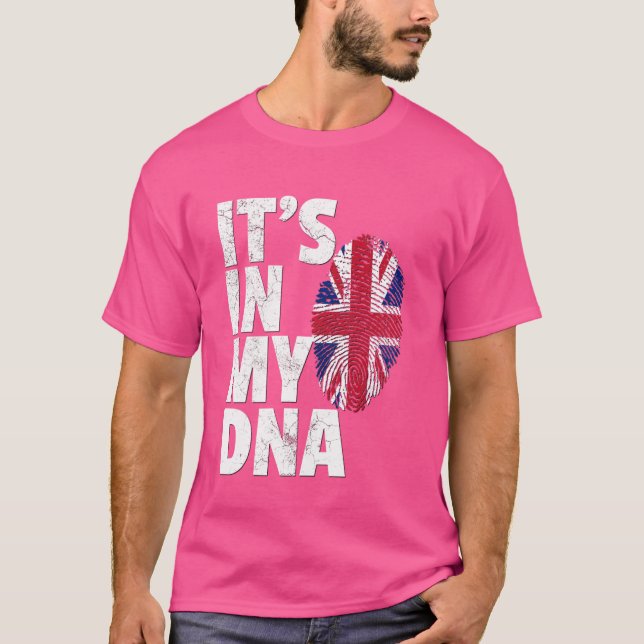 T-shirt C'EST DANS MON ADN Drapeau Britannique Angleterre  (Devant)