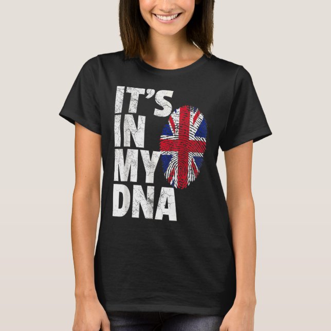 T-shirt C'EST DANS MON ADN Drapeau Britannique Angleterre  (Devant)