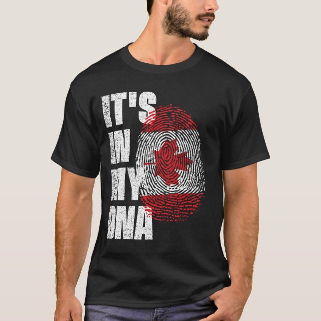 T-shirt C'EST DANS MON ADN Drapeau Canada (Devant)
