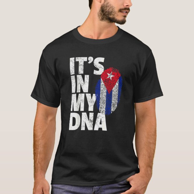 T-shirt C'est Dans Mon Adn Drapeau Cuba Fierté Cubaine Hom (Devant)