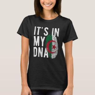 T-shirt c'est dans mon ADN drapeau d'Algérie Empreinte dig