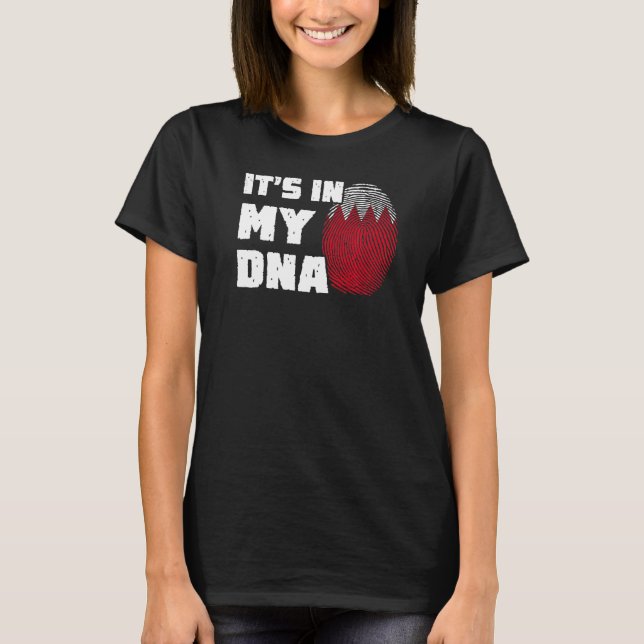 T-shirt C'est dans mon ADN Drapeau de Bahreïn Empreintes d (Devant)