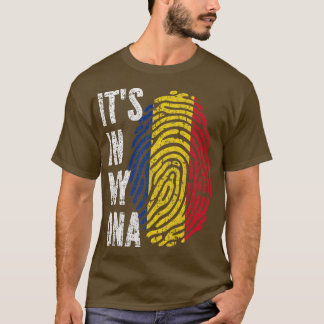 T-shirt C'EST DANS MON ADN Drapeau de la Roumanie Roumain 
