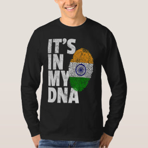 T-shirt C'EST DANS MON ADN Drapeau de l'Inde Hommes Femmes