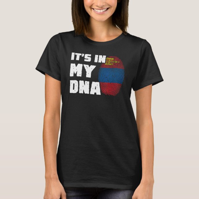 T-shirt C'est dans mon ADN Drapeau de Mongolie Empreinte d (Devant)