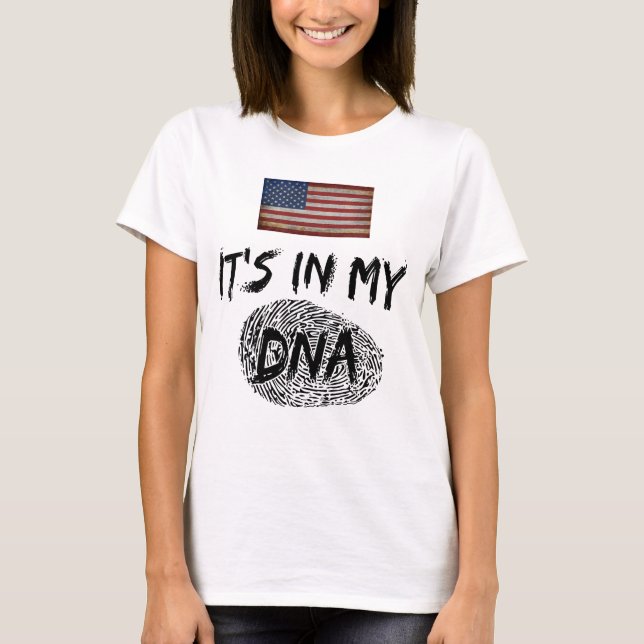 T-shirt C'EST DANS MON ADN DRApeau DE PAYS PERSONNALISABLE (Devant)