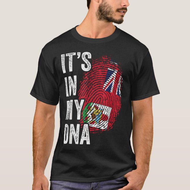 T-shirt C'est Dans Mon Adn Drapeau Des Bermudes Racines Be (Devant)