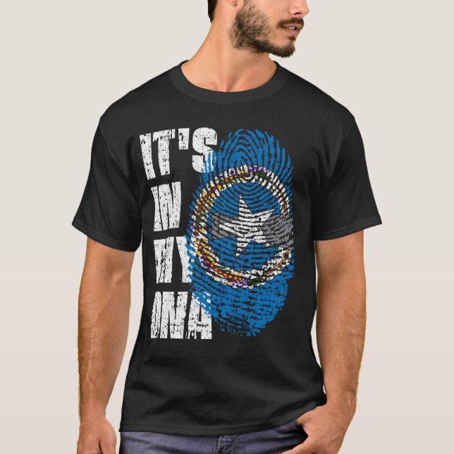 T-shirt C'EST DANS MON ADN Drapeau Des Îles Mariannes du N (Devant)
