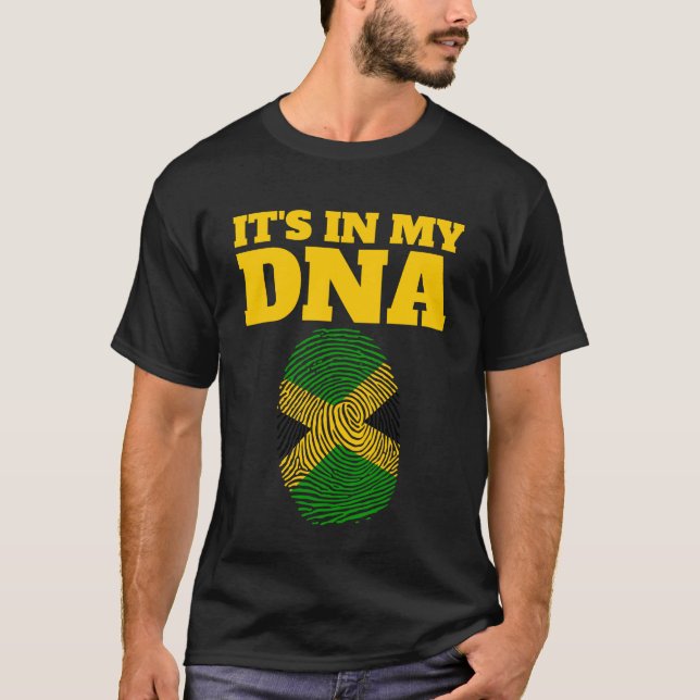 T-shirt C'est dans mon ADN Drapeau des racines jamaïcaines (Devant)
