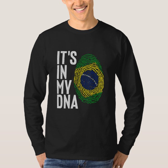 T-shirt C'est dans mon ADN Drapeau du Brésil Sport Fierté  (Devant)