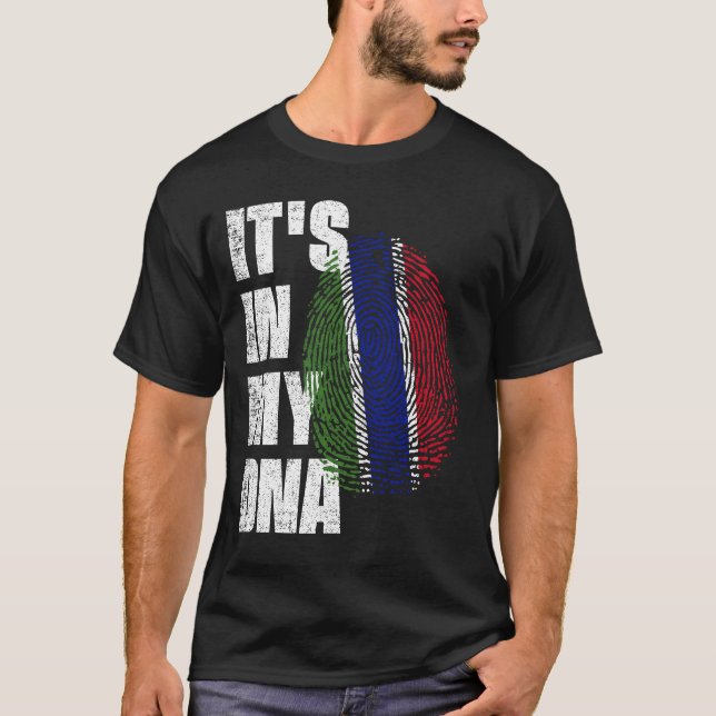 T-shirt C'EST DANS MON ADN Drapeau Gambie (Devant)