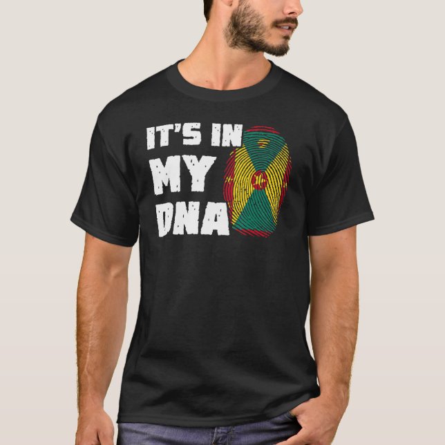 T-shirt C'est dans mon ADN Drapeau Grenade Empreinte Homme (Devant)