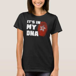 T-shirt C'est dans mon ADN Drapeau Hong Kong empreintes di
