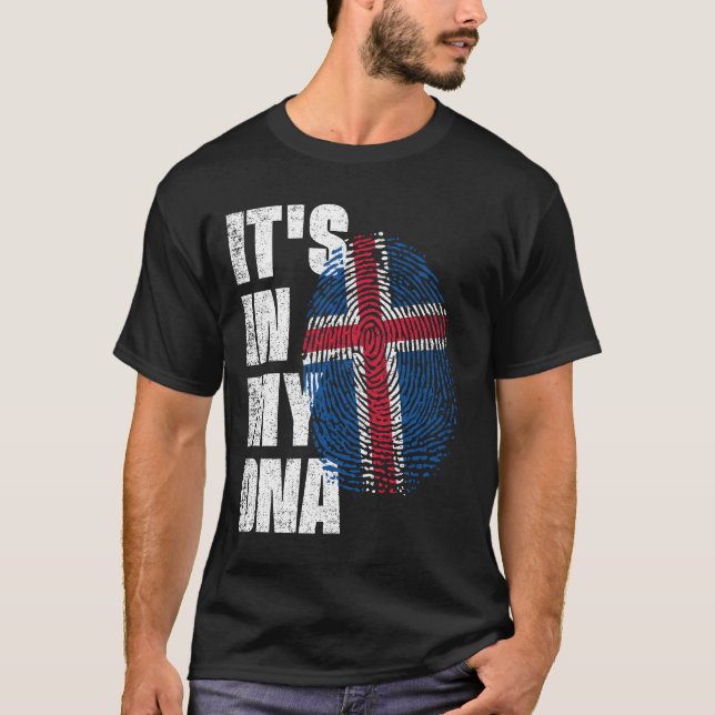 T-shirt C'EST DANS MON ADN Drapeau Islande (Devant)