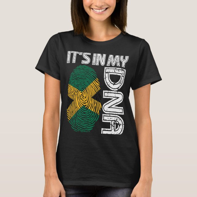 T-shirt C'est dans mon ADN drapeau jamaïcain empreintes di (Devant)