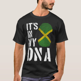 T-shirt C'est dans mon ADN drapeau jamaïcain empreintes di