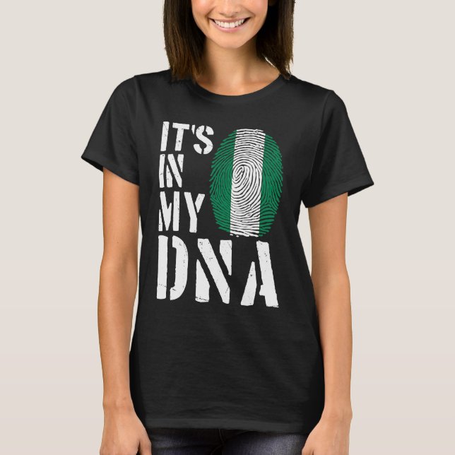 T-shirt C'est dans mon ADN Drapeau Nigérian Empreinte BHM  (Devant)