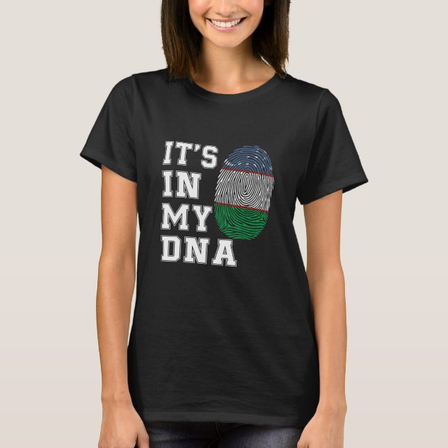 T-shirt C'est dans mon ADN Drapeau Ouzbek Fière d'Ouzbékis (Devant)
