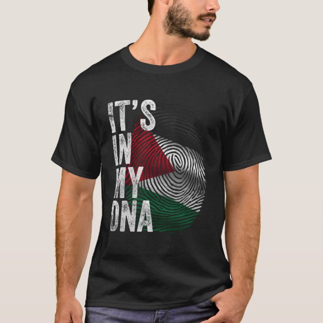 T-shirt C'Est Dans Mon Adn Drapeau Palestine Palestinien (Devant)