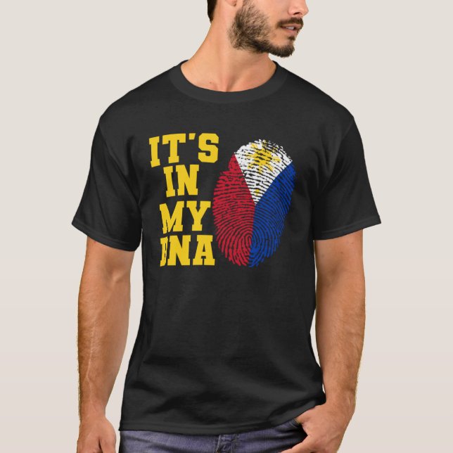 T-shirt C'est dans mon ADN Drapeau philippin coupé Philipp (Devant)