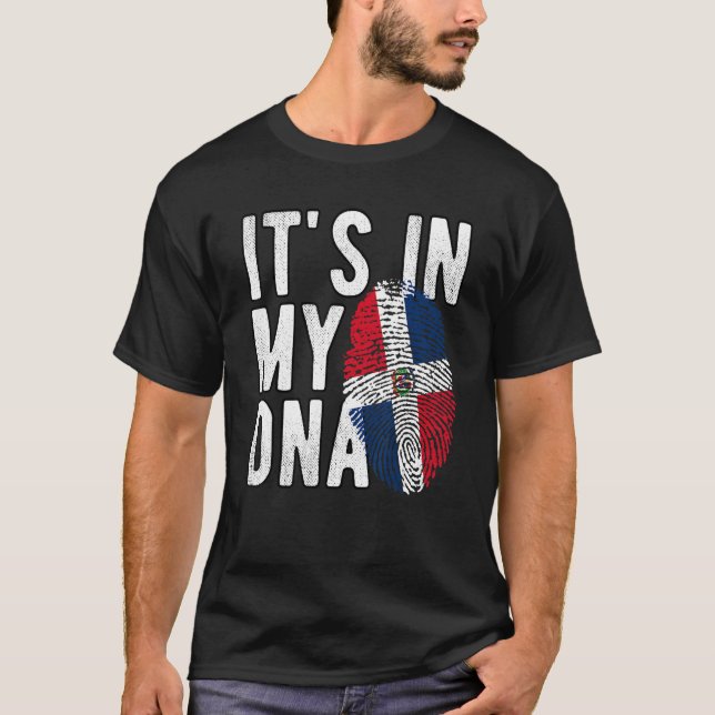 T-shirt c'est dans mon ADN drapeau République Dominicaine  (Devant)