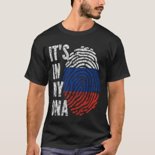 T-shirt C'EST DANS MON ADN Drapeau Russe Hommes Femmes Enf