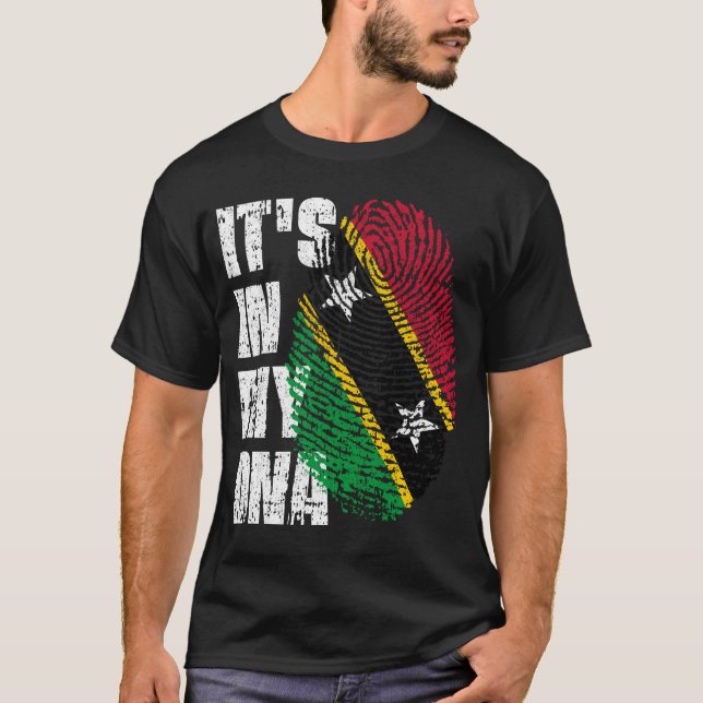 T-shirt C'EST DANS MON ADN Drapeau St Kitts Drapeau Cadeau (Devant)