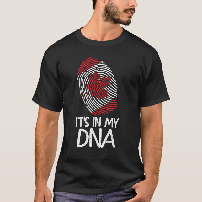 T-shirt C'est dans mon ADN   Empreinte de doigt du drapeau (Devant)