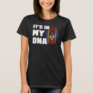 T-shirt C'est dans mon ADN empreinte digitale du drapeau d