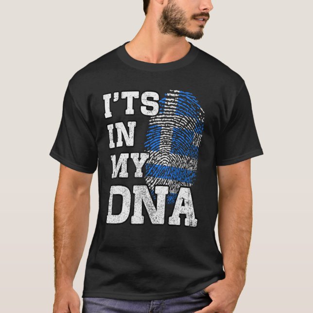 T-shirt C'est dans mon ADN empreinte grecque Fier drapeau  (Devant)