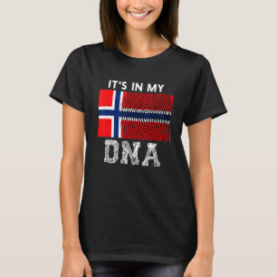 T-shirt C'est Dans Mon Adn Empreinte Norvégienne Fière Dra