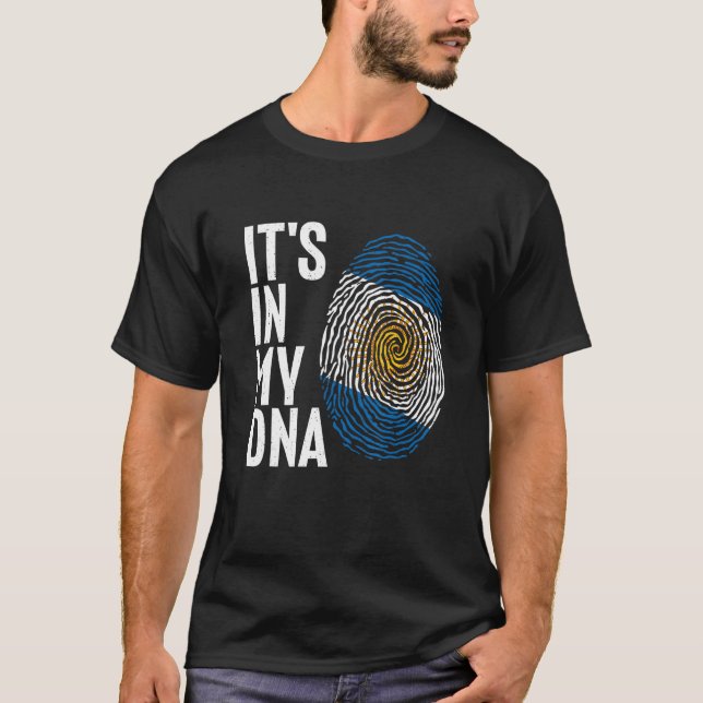 T-shirt C'est dans mon ADN empreintes digitales Argentine  (Devant)