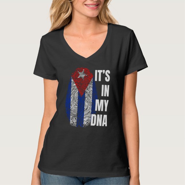 T-shirt C'est dans mon ADN empreintes digitales drapeau cu (Devant)