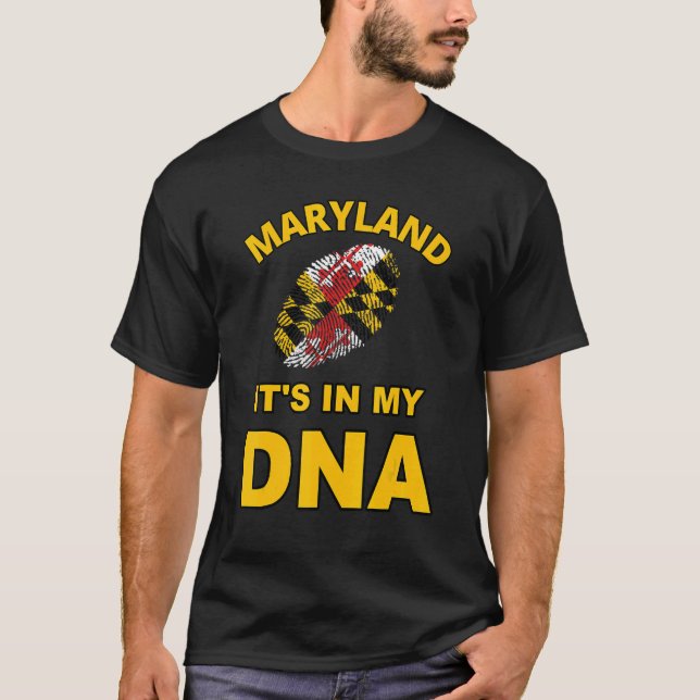 T-shirt C'est dans mon ADN empreintes digitales Maryland S (Devant)
