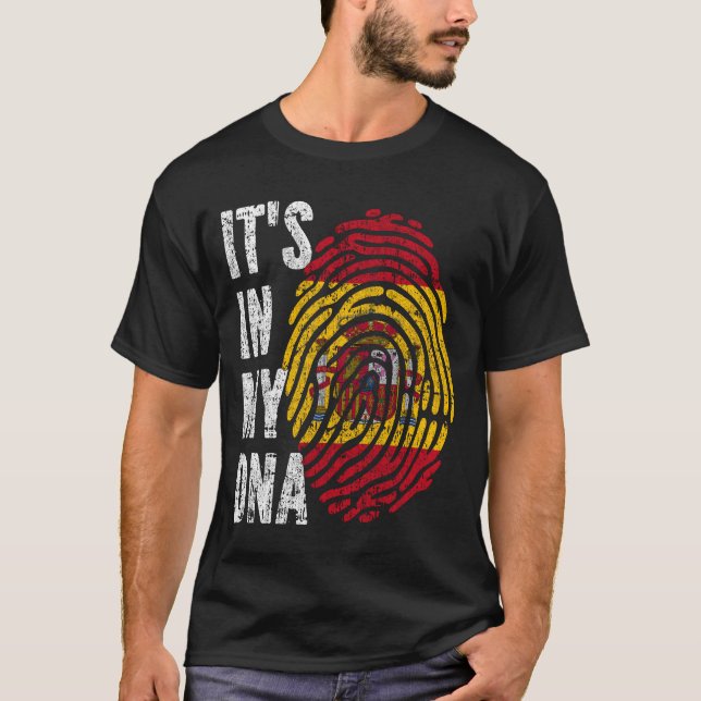 T-shirt C'EST DANS MON ADN Espagne Drapeau Hommes Femmes E (Devant)